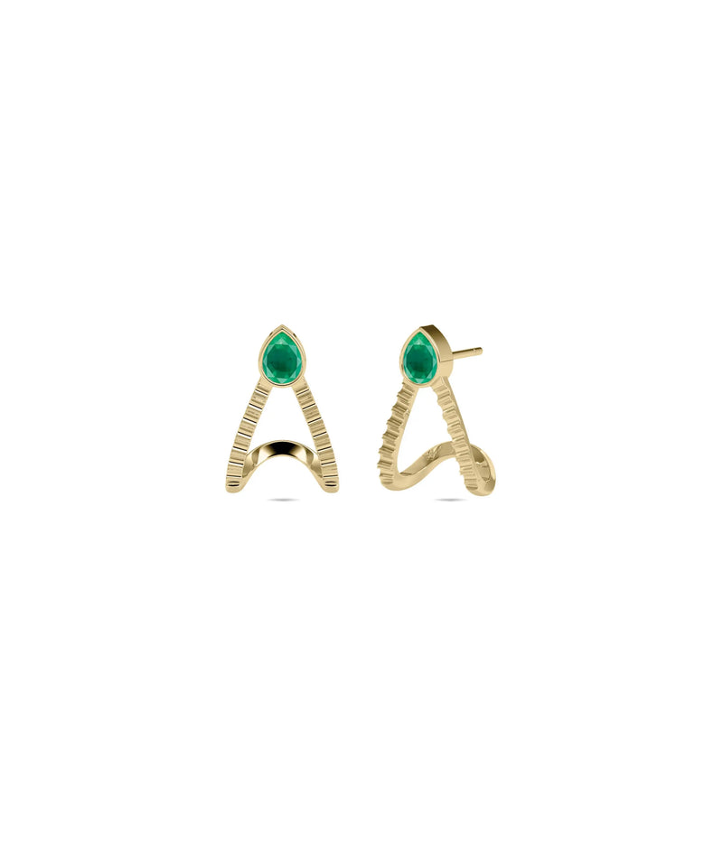 Solitaire Birthstone Half Hoop Earring - 79e | Everyday 14K Gold Jewelry