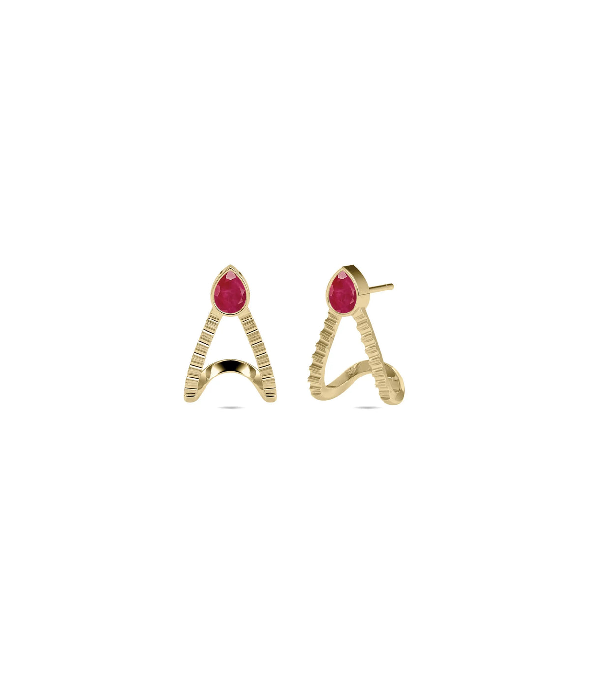 Solitaire Birthstone Half Hoop Earring - 79e | Everyday 14K Gold Jewelry
