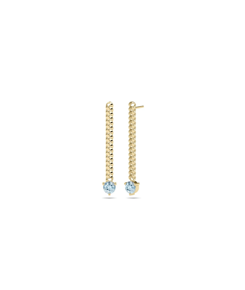 Solitaire Birthstone Curb Link Earring - 79e | Everyday 14K Gold Jewelry