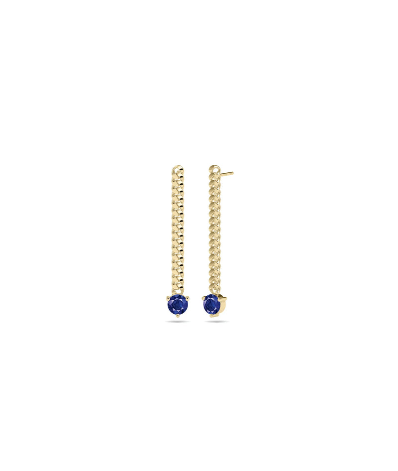Solitaire Birthstone Curb Link Earring - 79e | Everyday 14K Gold Jewelry