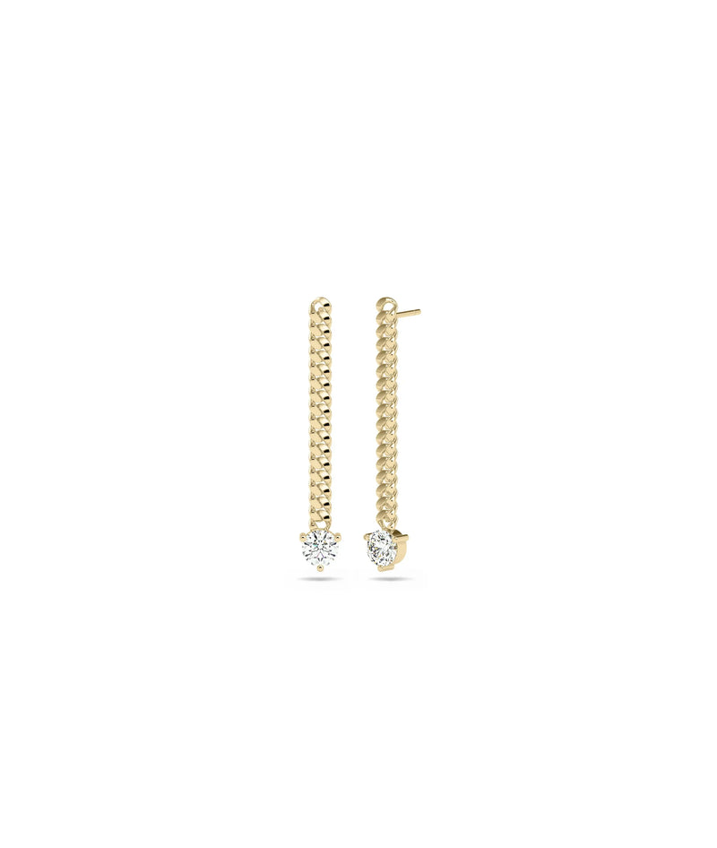Solitaire Birthstone Curb Link Earring - 79e | Everyday 14K Gold Jewelry
