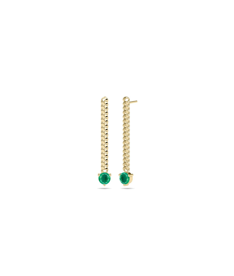 Solitaire Birthstone Curb Link Earring - 79e | Everyday 14K Gold Jewelry