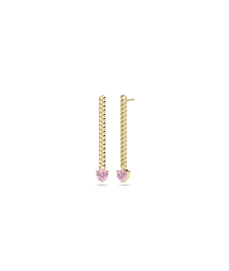 Solitaire Birthstone Curb Link Earring - 79e | Everyday 14K Gold Jewelry