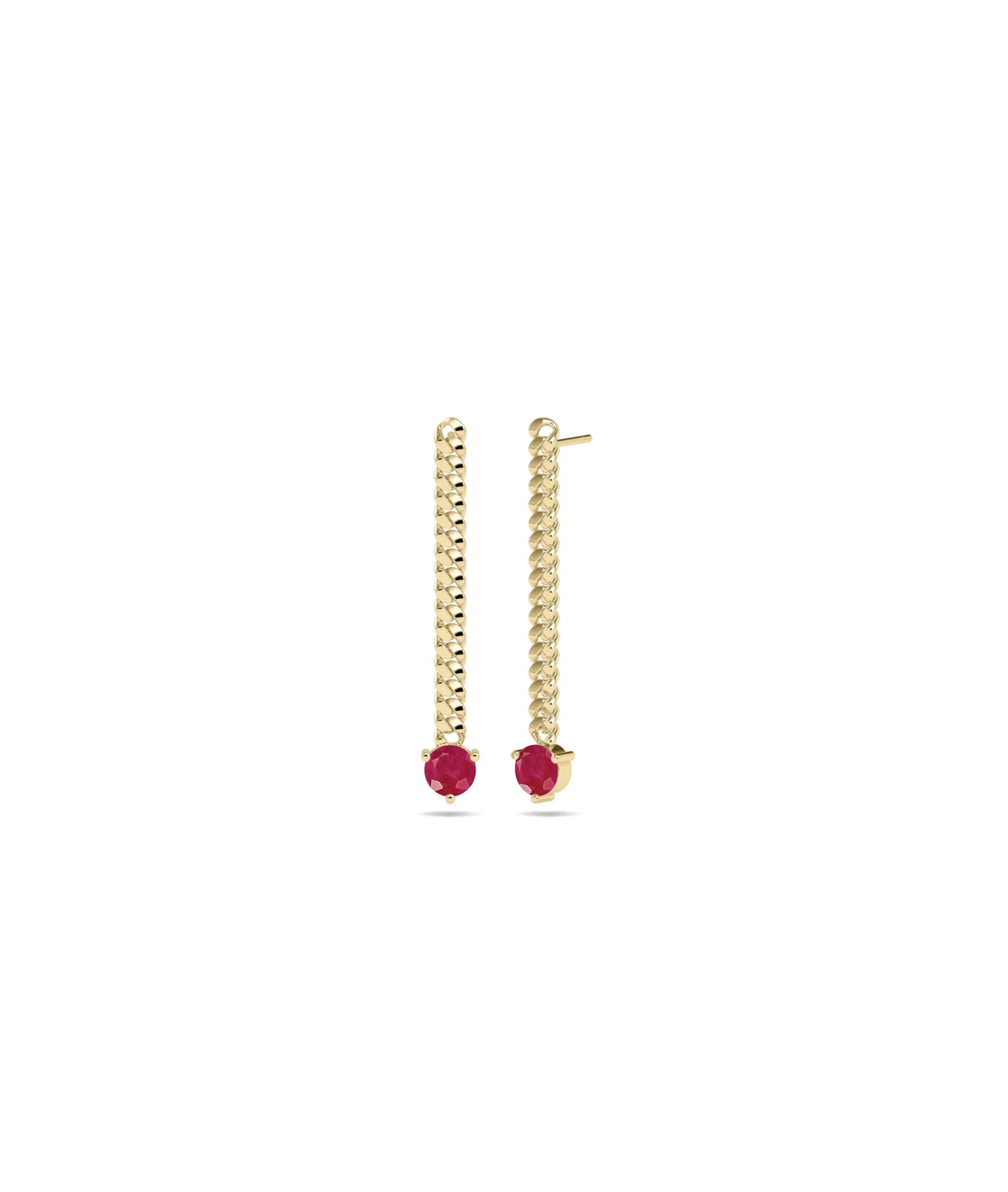 Solitaire Birthstone Curb Link Earring - 79e | Everyday 14K Gold Jewelry