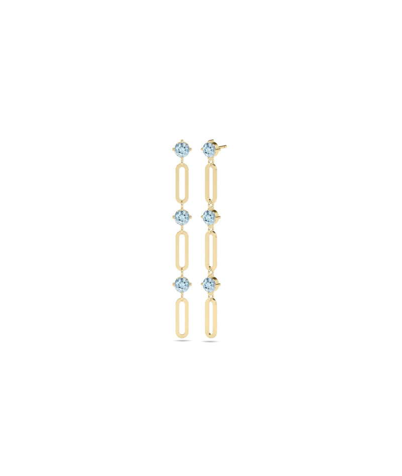 Birthstone Paper Clip Dangle Earring - 79e | Everyday 14K Gold Jewelry
