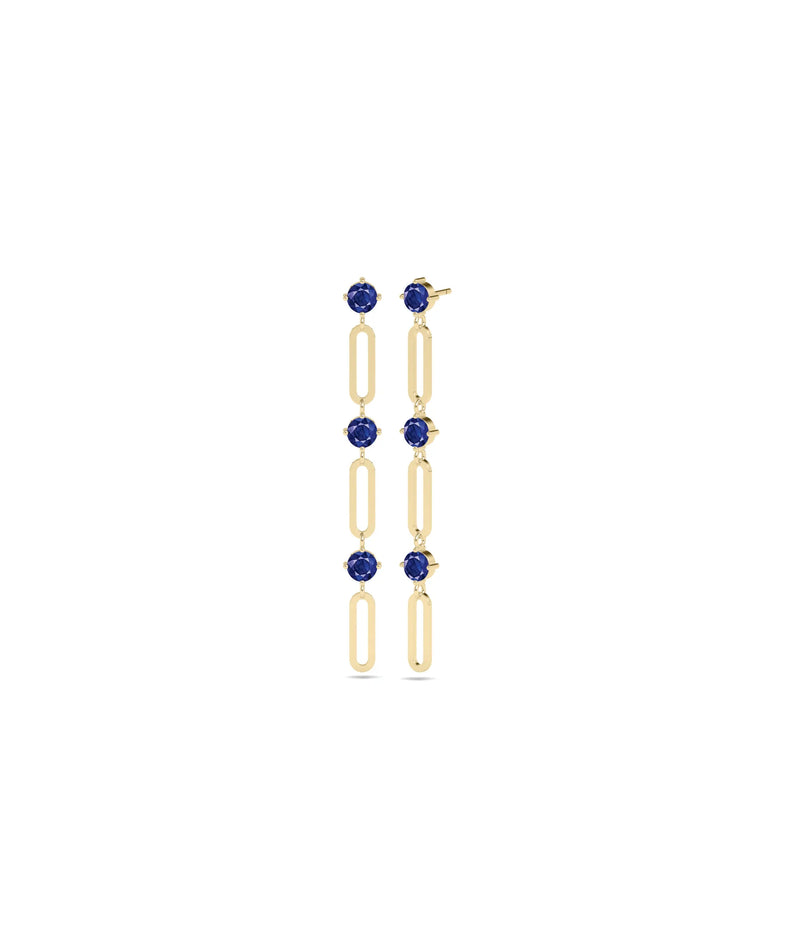 Birthstone Paper Clip Dangle Earring - 79e | Everyday 14K Gold Jewelry