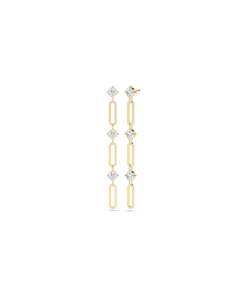 Birthstone Paper Clip Dangle Earring - 79e | Everyday 14K Gold Jewelry