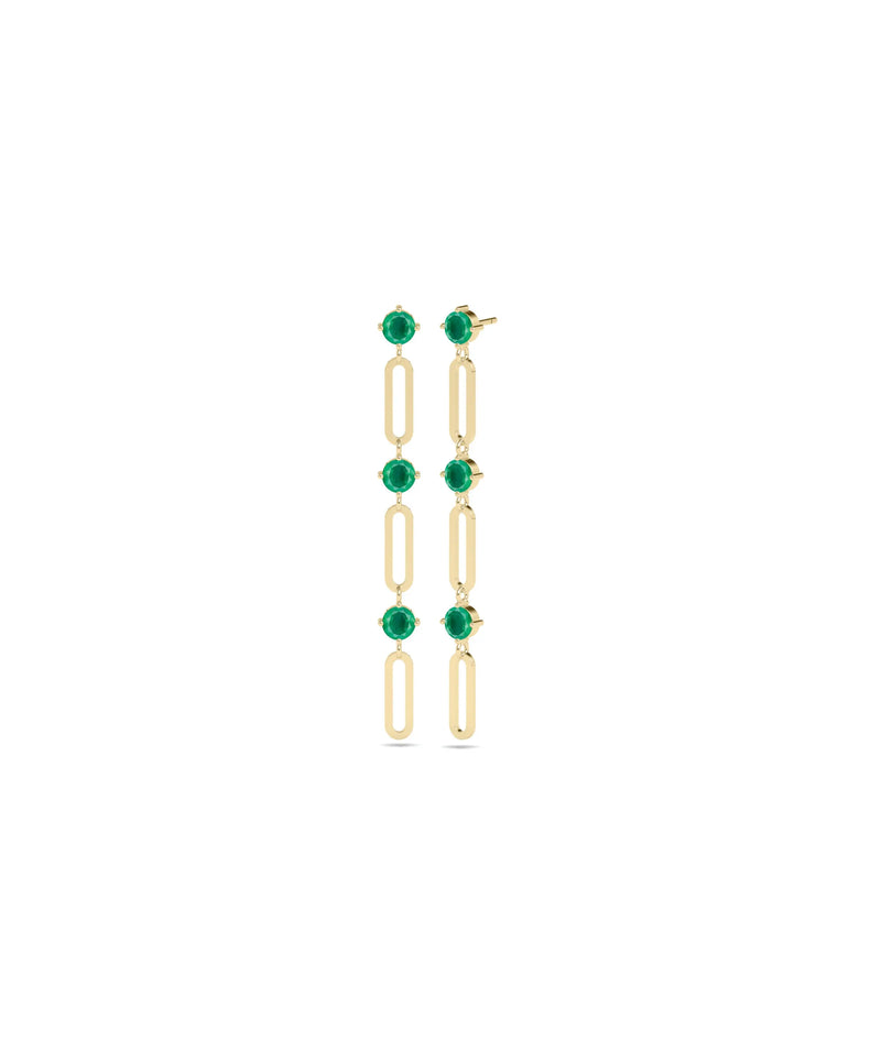Birthstone Paper Clip Dangle Earring - 79e | Everyday 14K Gold Jewelry