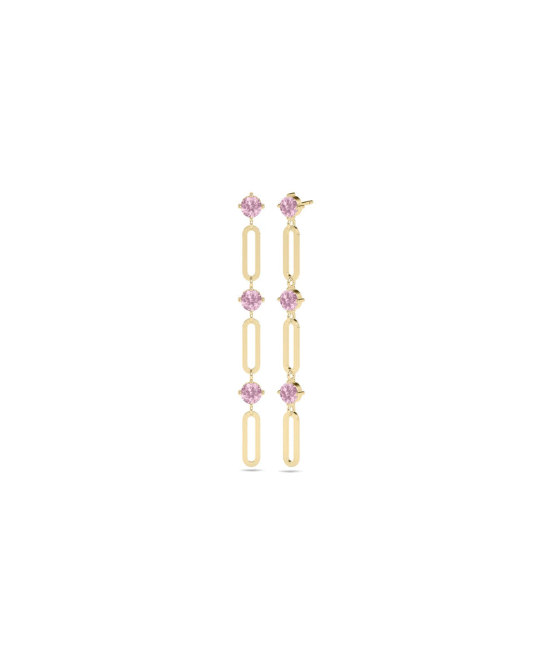 Birthstone Paper Clip Dangle Earring - 79e | Everyday 14K Gold Jewelry