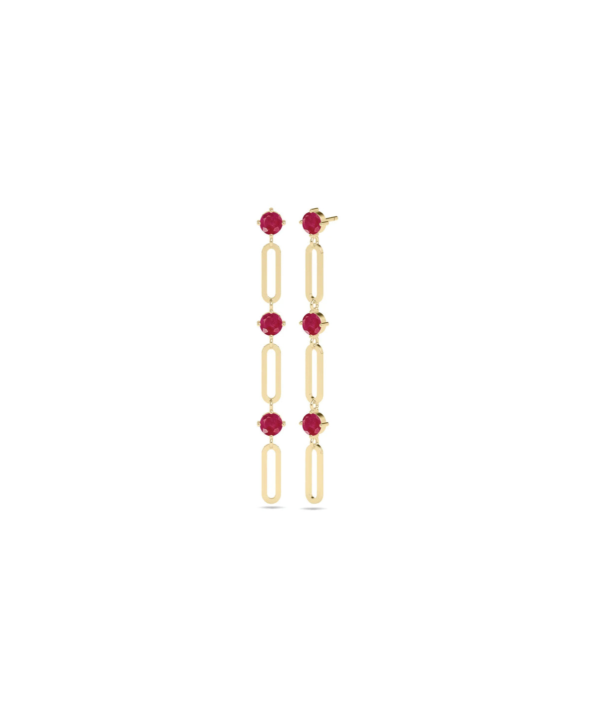 Birthstone Paper Clip Dangle Earring - 79e | Everyday 14K Gold Jewelry