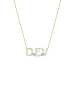 Diamond Pave Initials and Birthstone Necklace - 79e | Everyday 14K Gold Jewelry