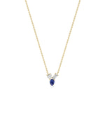 Birthstone and Diamond Cluster Necklace - 79e | Everyday 14K Gold Jewelry