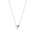 Birthstone and Diamond Cluster Necklace - 79e | Everyday 14K Gold Jewelry