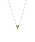 Birthstone and Diamond Cluster Necklace - 79e | Everyday 14K Gold Jewelry