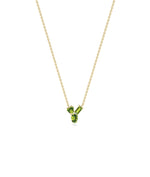 Birthstone and Diamond Cluster Necklace - 79e | Everyday 14K Gold Jewelry