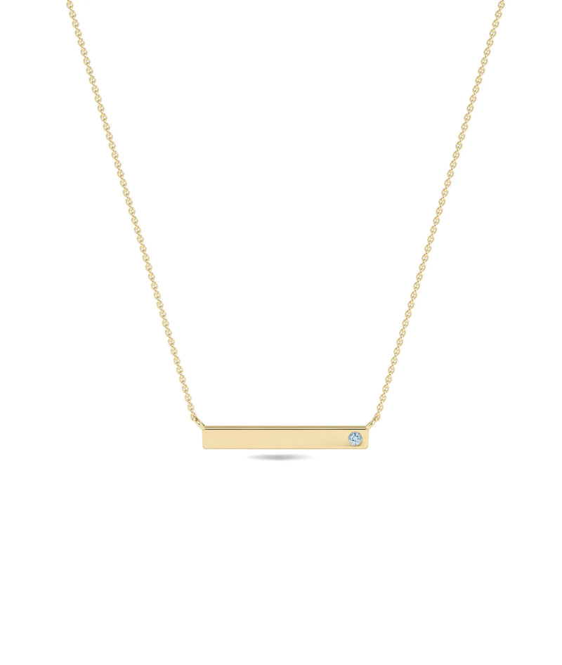 Birthstone Bar Necklace - 79e | Everyday 14K Gold Jewelry