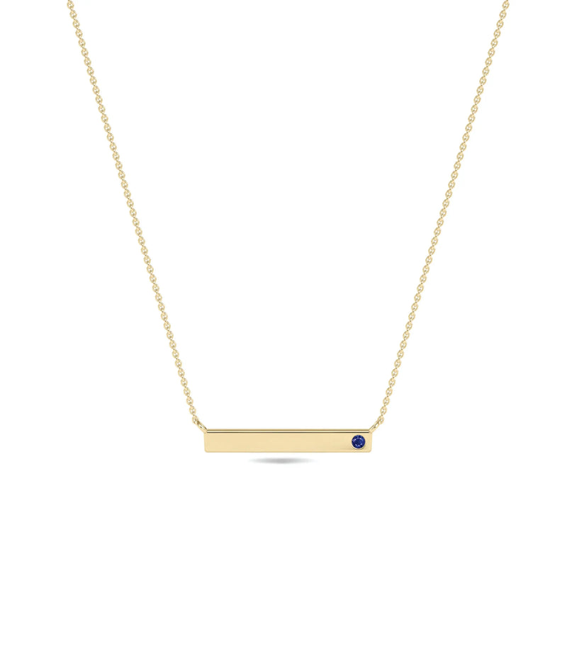 Birthstone Bar Necklace - 79e | Everyday 14K Gold Jewelry