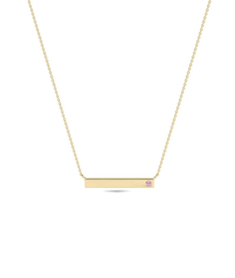 Birthstone Bar Necklace - 79e | Everyday 14K Gold Jewelry