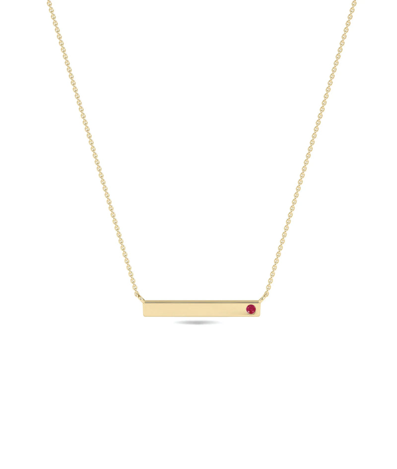 Birthstone Bar Necklace - 79e | Everyday 14K Gold Jewelry
