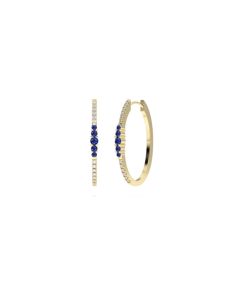 Birthstone Cluster Diamond Hoop Earring - 79e | Everyday 14K Gold Jewelry