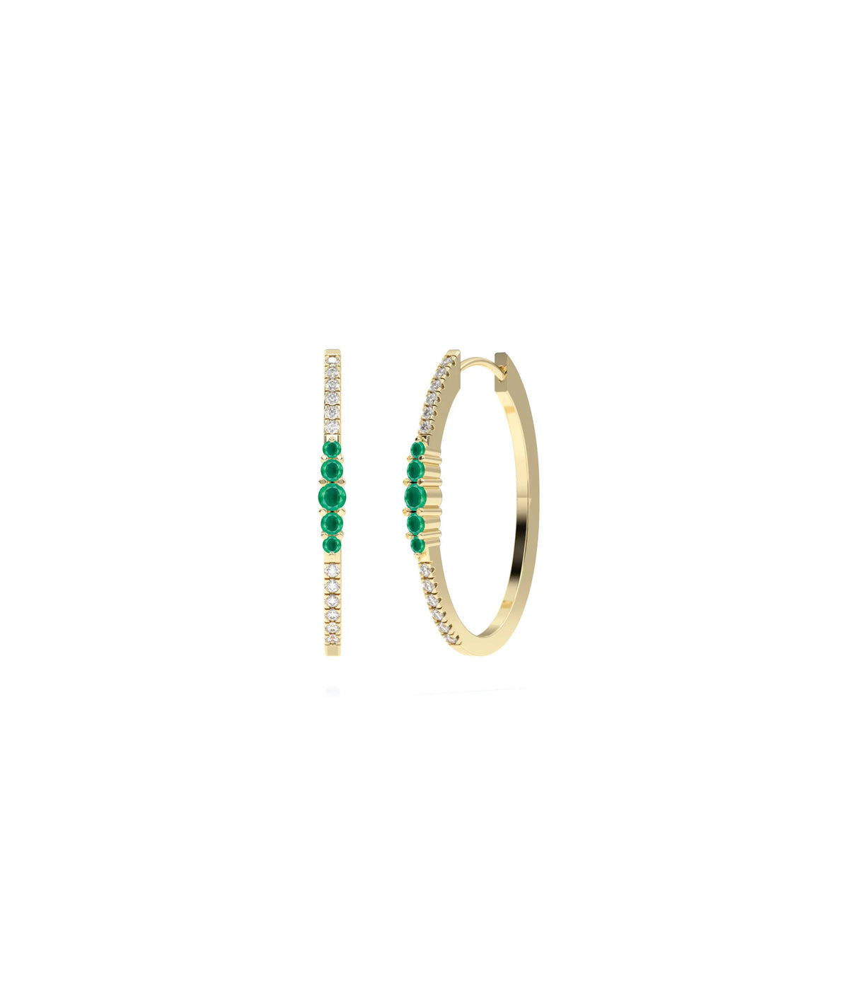 Birthstone Cluster Diamond Hoop Earring - 79e | Everyday 14K Gold Jewelry