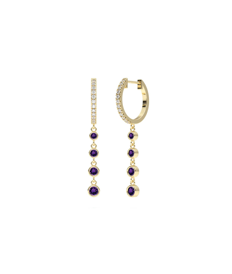 Diamond Pave and Birthstone Dangle Earring - 79e | Everyday 14K Gold Jewelry