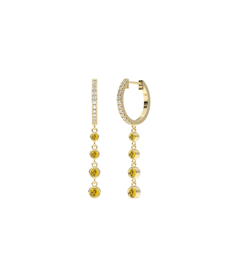 Diamond Pave and Birthstone Dangle Earring - 79e | Everyday 14K Gold Jewelry