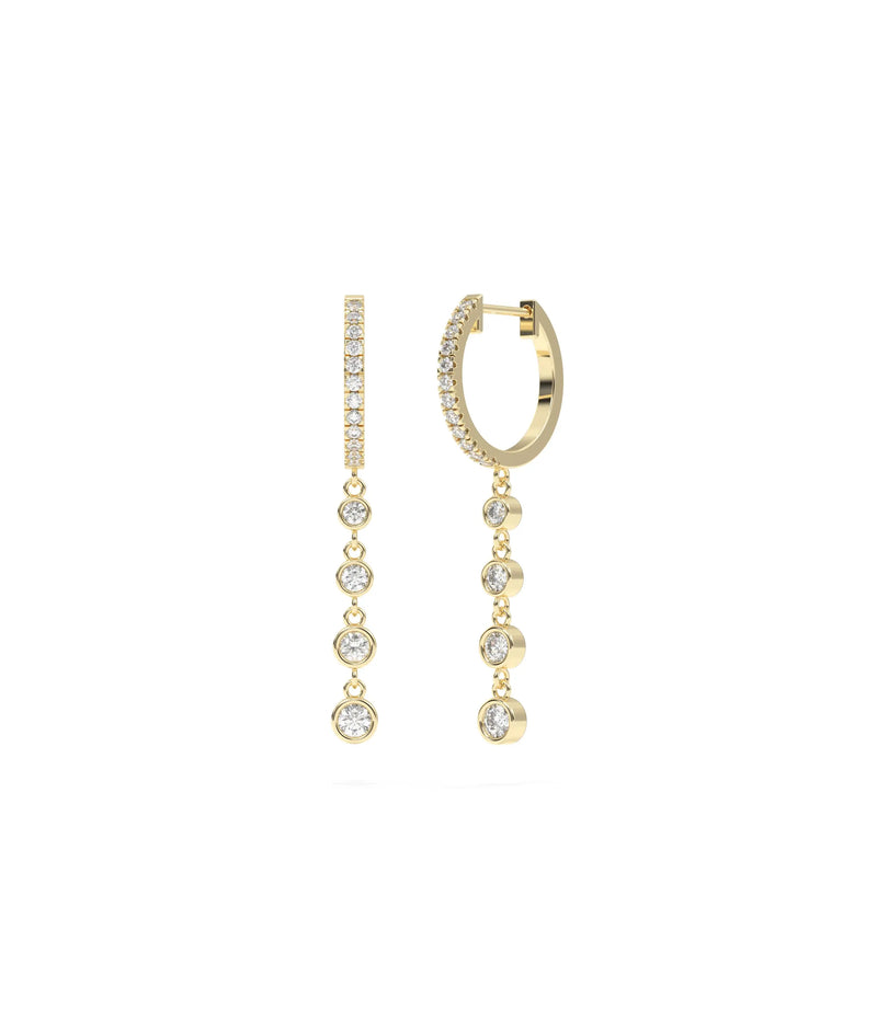 Diamond Pave and Birthstone Dangle Earring - 79e | Everyday 14K Gold Jewelry