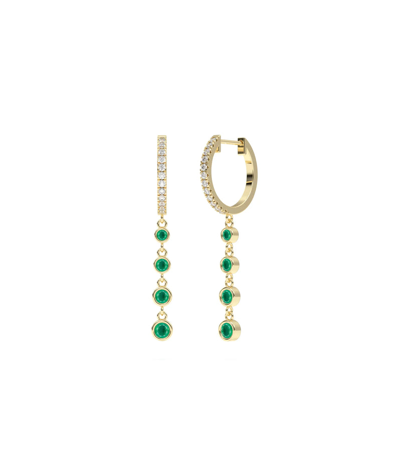 Diamond Pave and Birthstone Dangle Earring - 79e | Everyday 14K Gold Jewelry