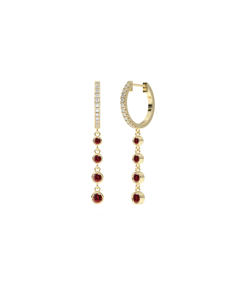 Diamond Pave and Birthstone Dangle Earring - 79e | Everyday 14K Gold Jewelry