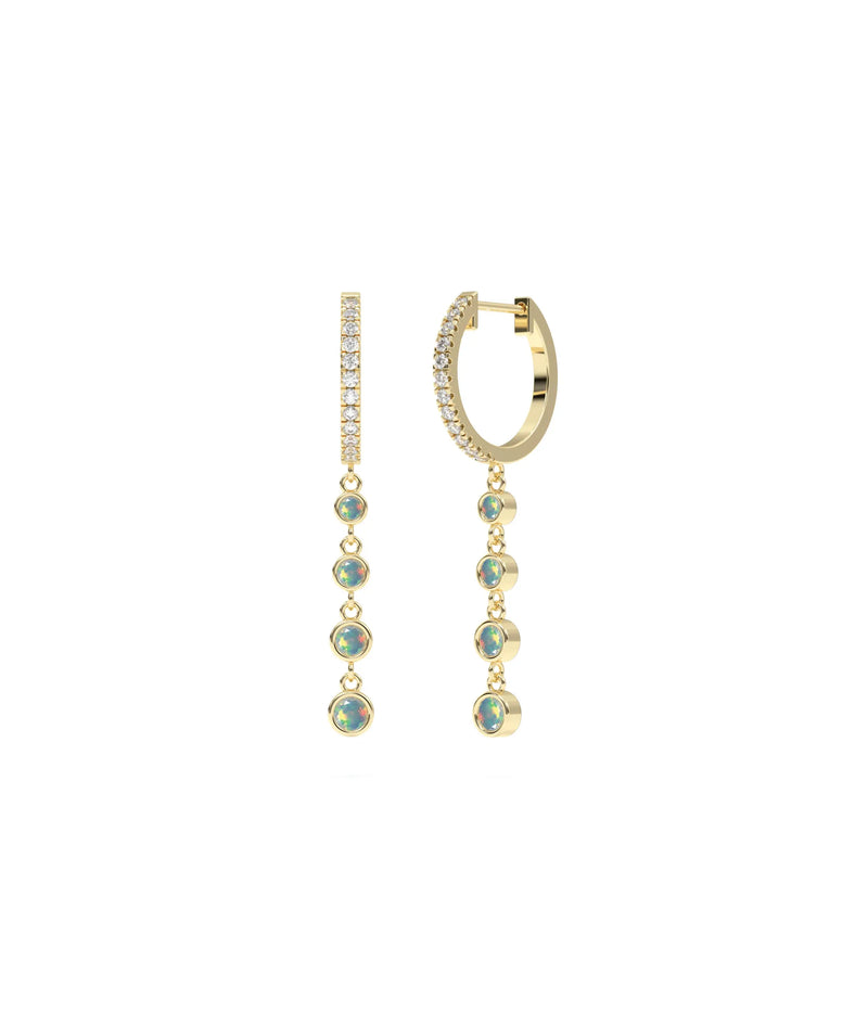 Diamond Pave and Birthstone Dangle Earring - 79e | Everyday 14K Gold Jewelry