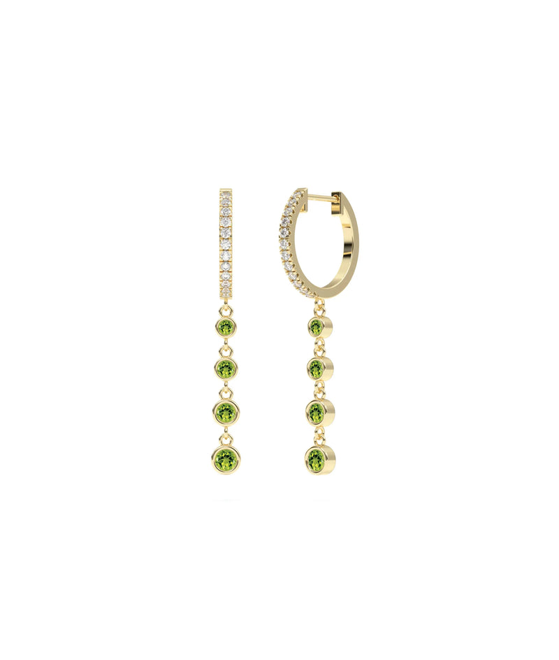 Diamond Pave and Birthstone Dangle Earring - 79e | Everyday 14K Gold Jewelry