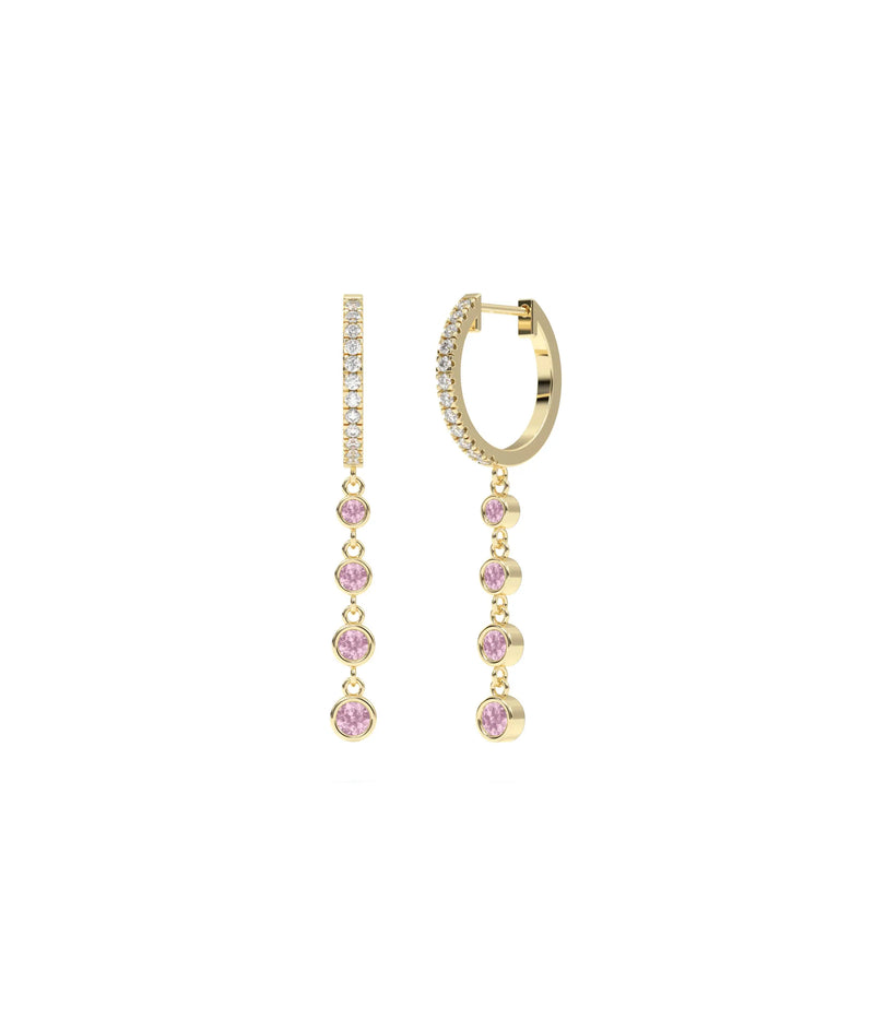 Diamond Pave and Birthstone Dangle Earring - 79e | Everyday 14K Gold Jewelry