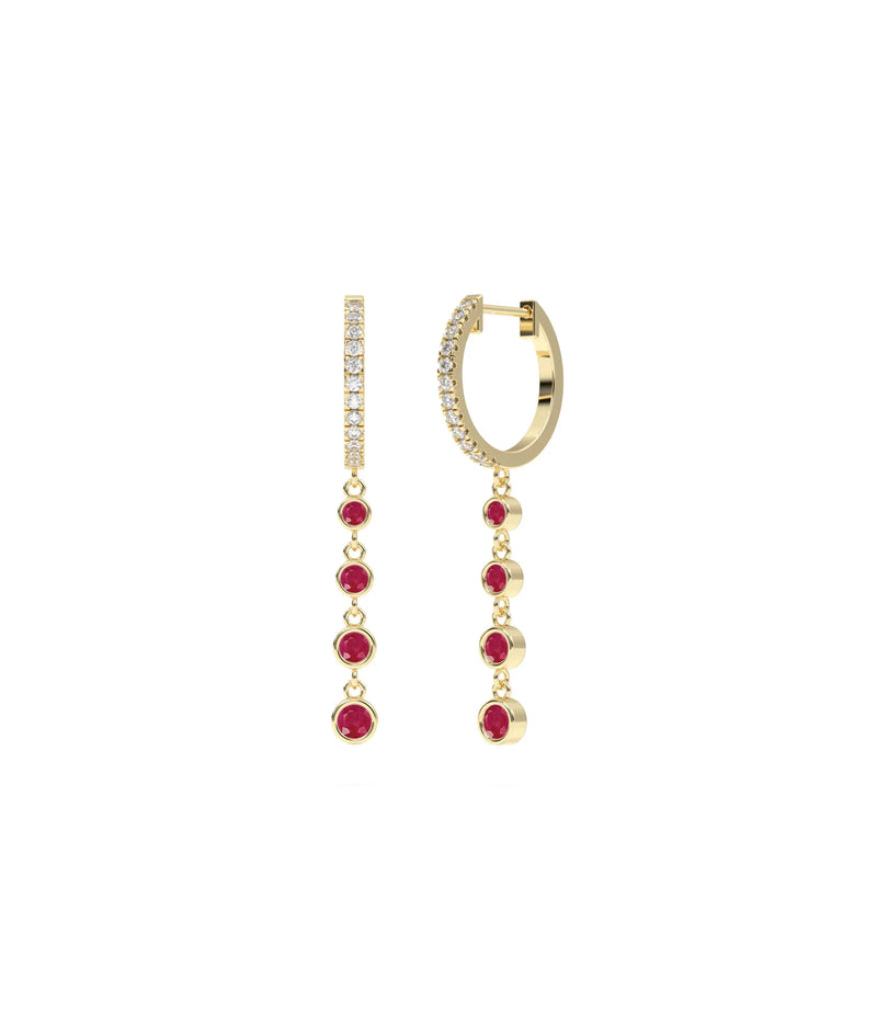 Diamond Pave and Birthstone Dangle Earring - 79e | Everyday 14K Gold Jewelry