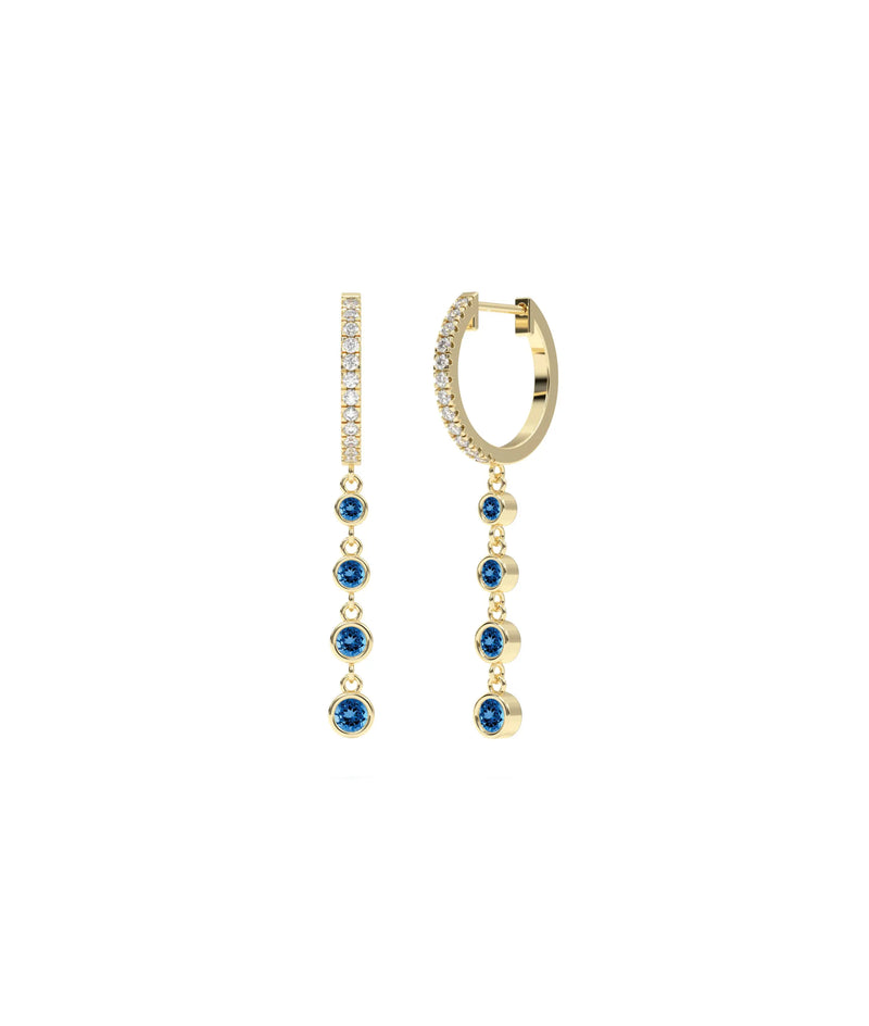 Diamond Pave and Birthstone Dangle Earring - 79e | Everyday 14K Gold Jewelry