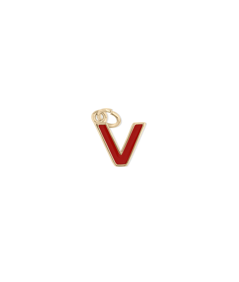 Enamel Letter Charm in rose gold with custom enamel color initial