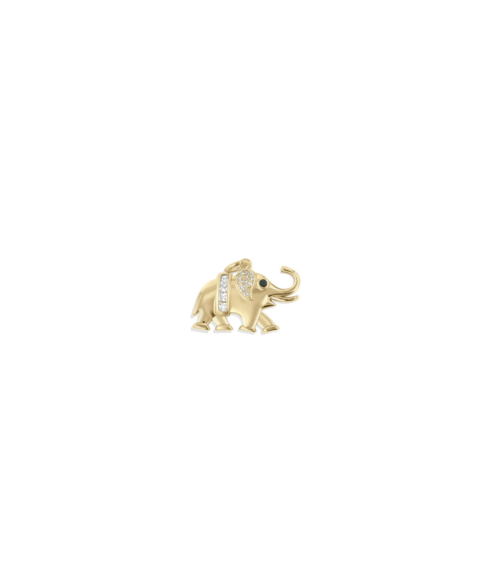 Elephant and Diamond Charm - 79e | Everyday 14K Gold Jewelry