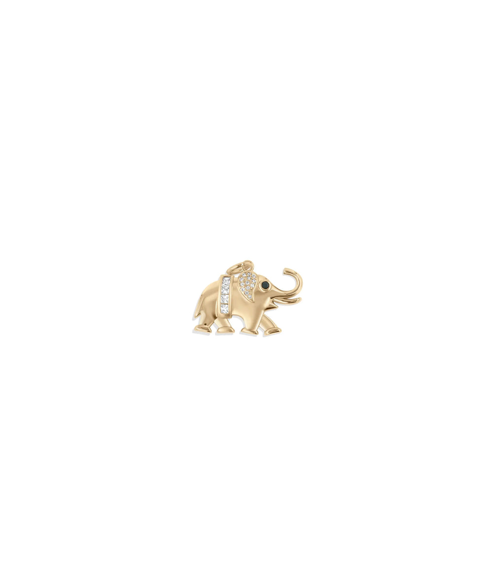Elephant and Diamond Charm - 79e | Everyday 14K Gold Jewelry