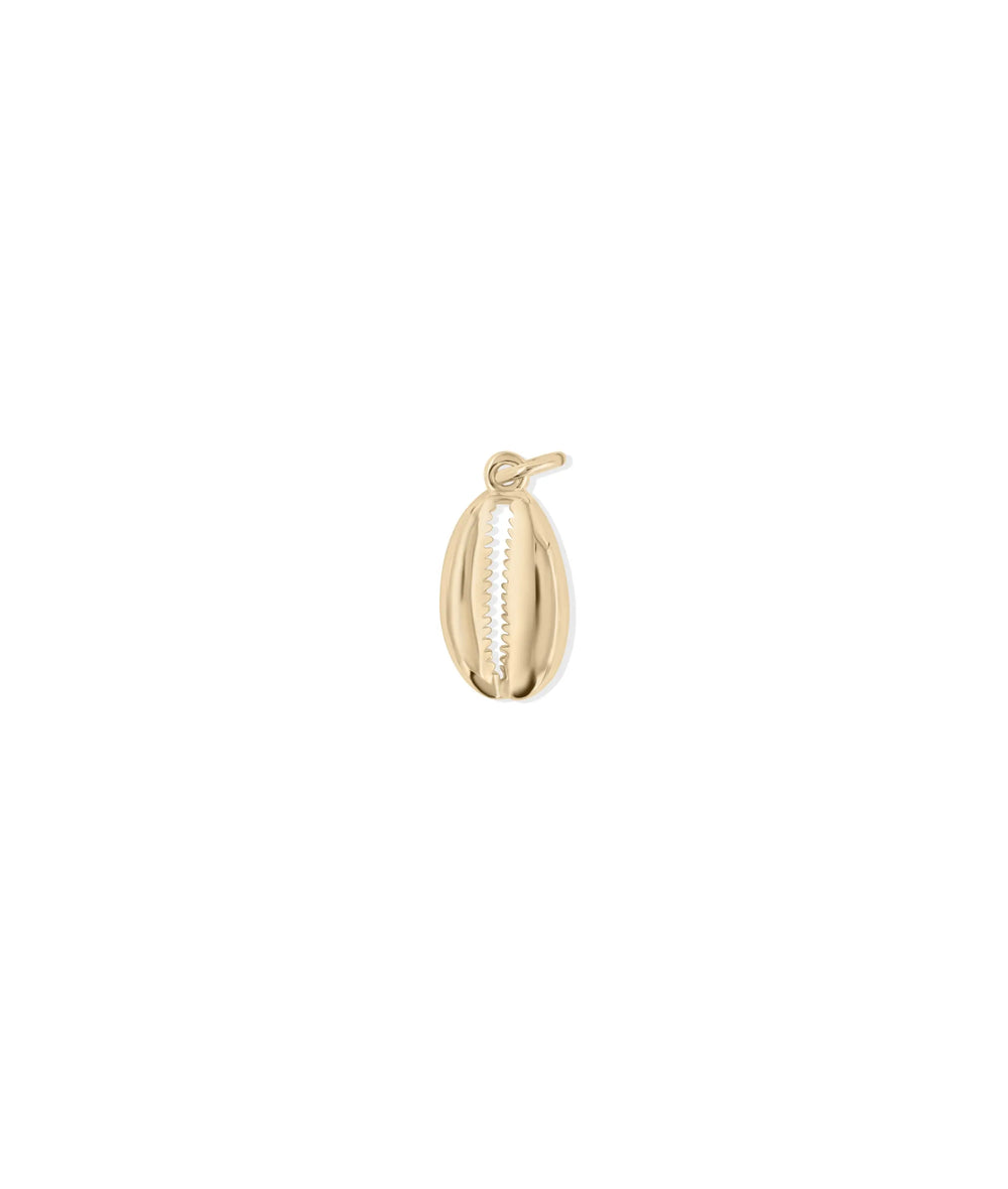 Gold Shell Charm in rose gold highlighting warm beach-inspired tones