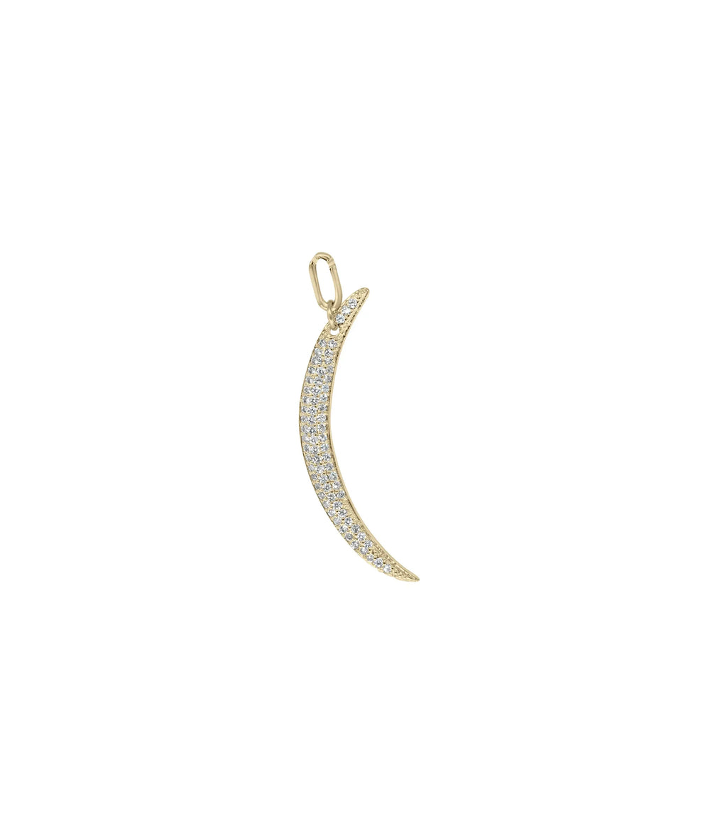Crescent Diamond Charm yellow gold celestial lunar symbol