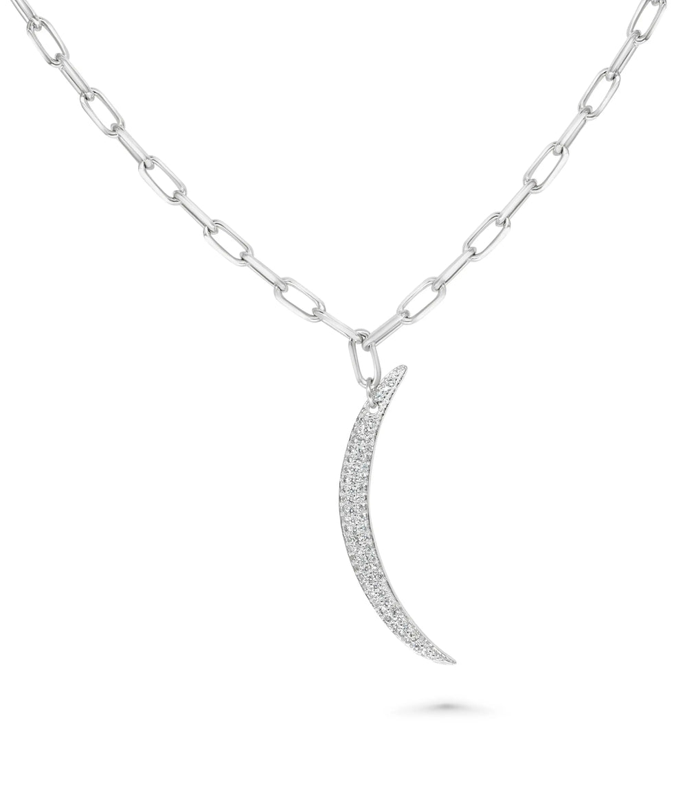 White gold Crescent Diamond Charm transformation design