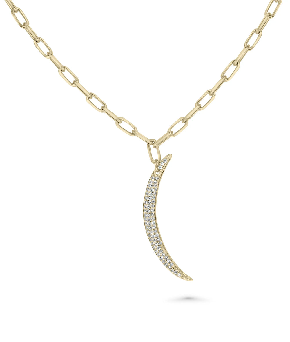 Crescent moon detail diamonds 0.35 ctw 30mm close-up