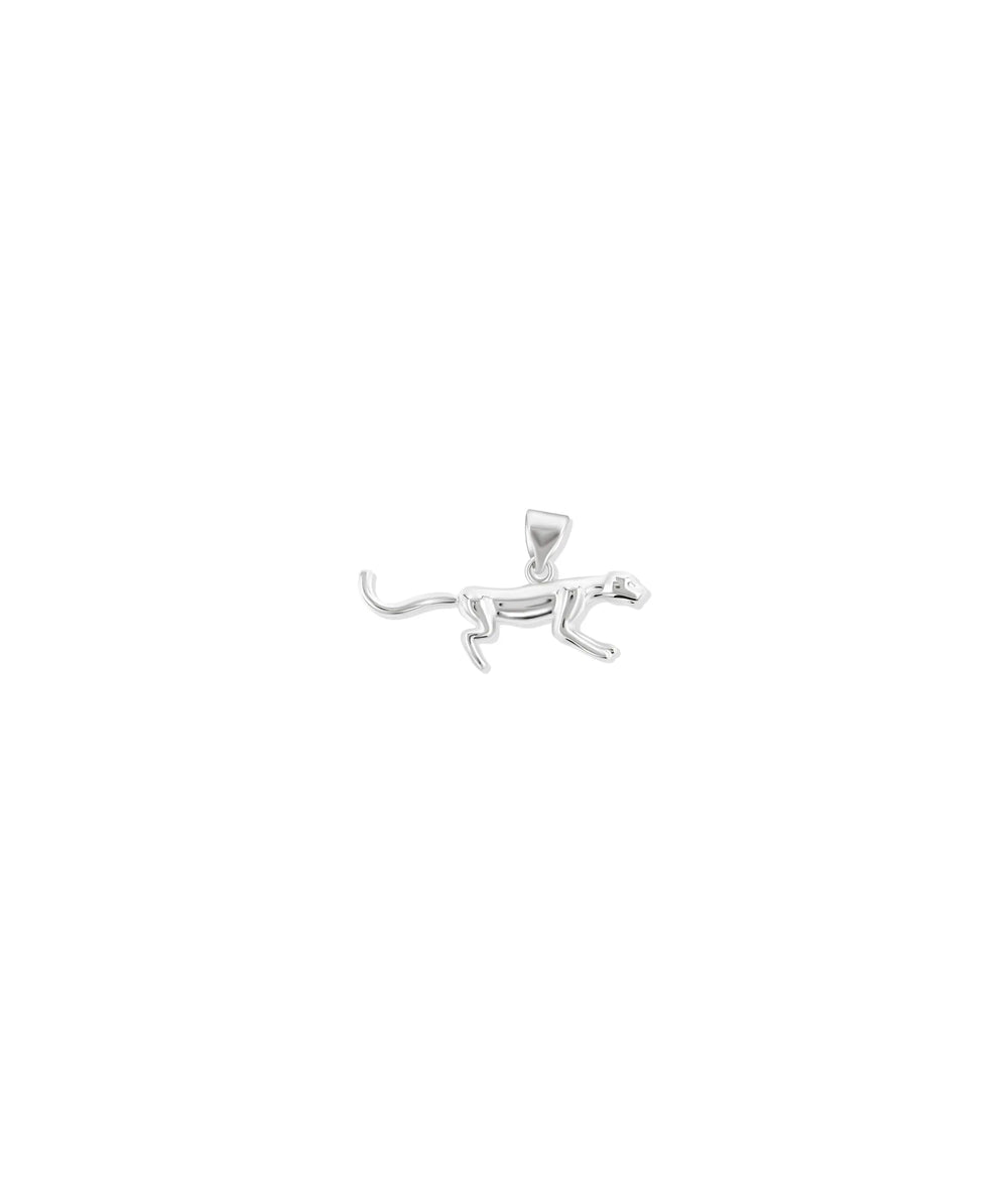 White gold Panther Animal Charm fierce design