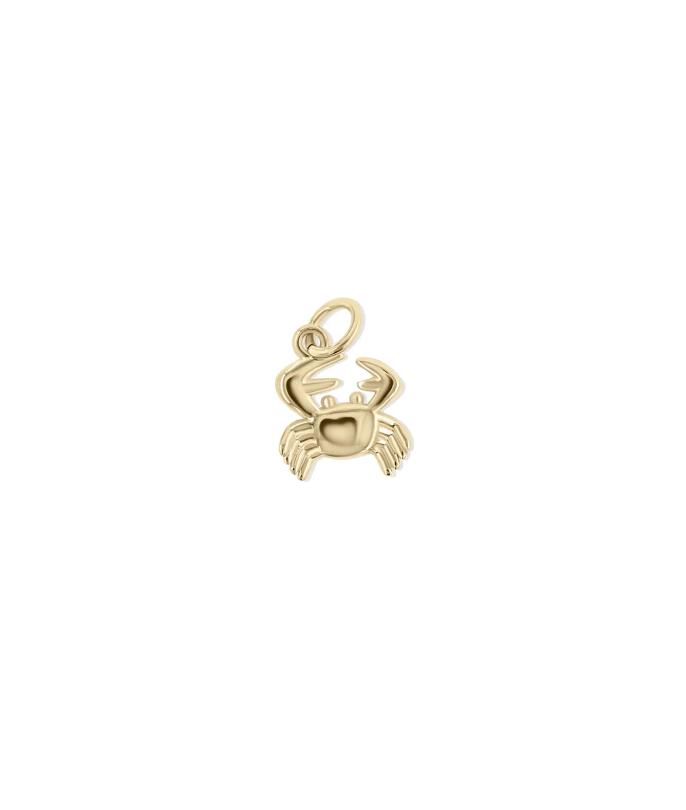 Gold Crab Charm yellow gold ocean coastal symbol