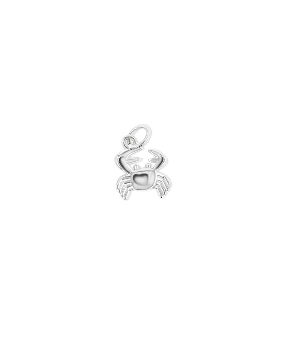 White gold Crab Charm marine design