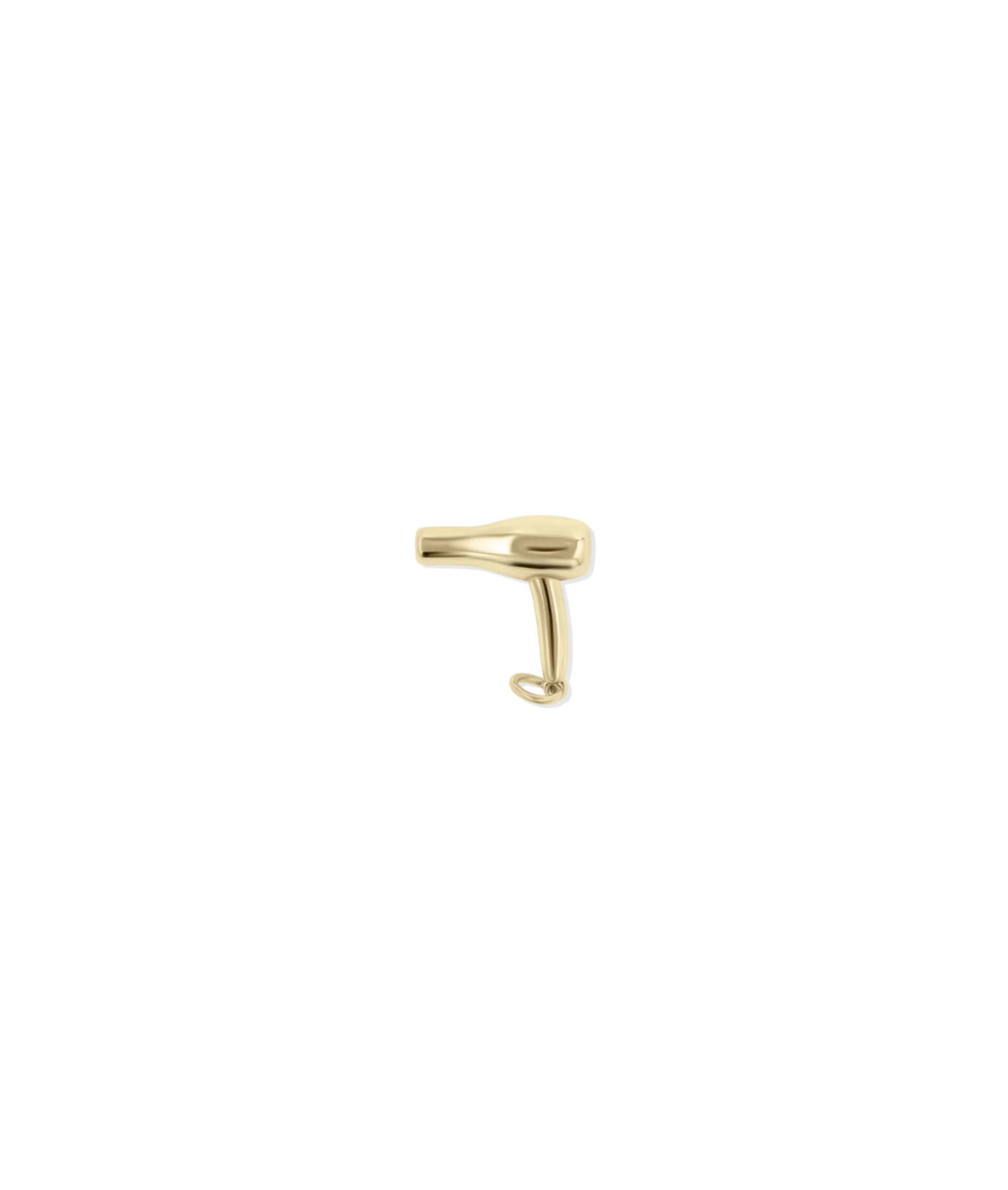 Hair Dryer Charm yellow gold beauty style symbol