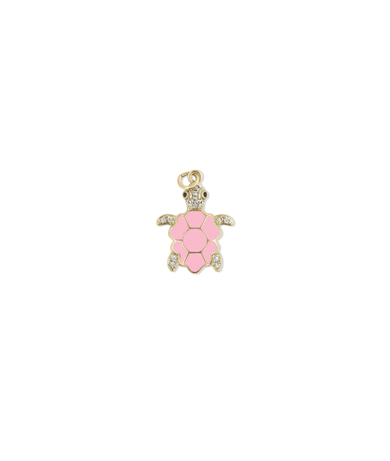 Sea turtle charm colorful enamel diamonds fashion presentation