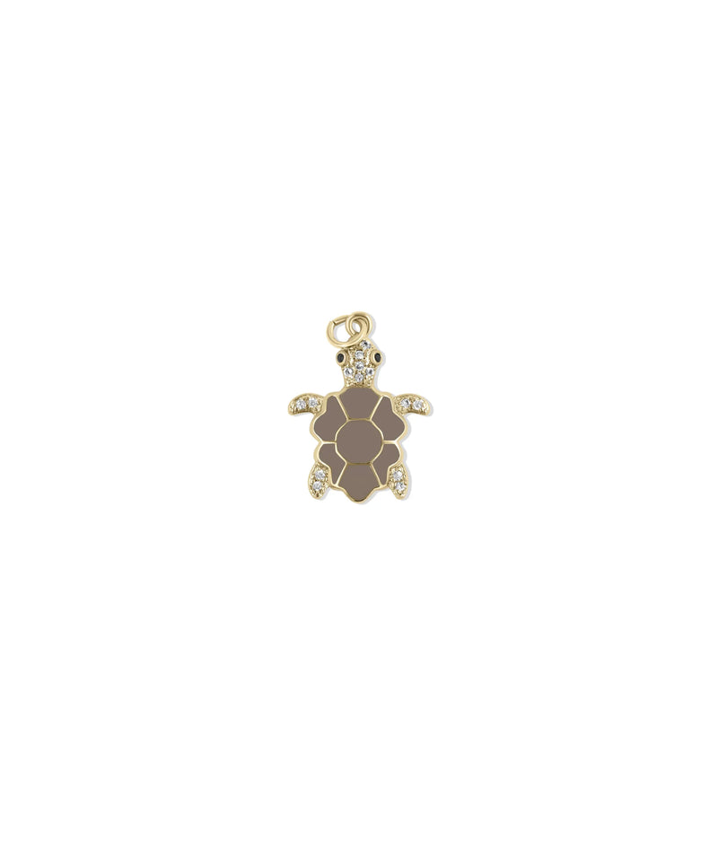 Turtle Enamel Diamond Charm meaningful wisdom styling