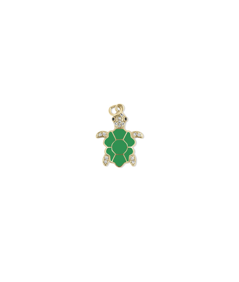 Turtle Enamel Diamond Charm capturing oceanic elegance