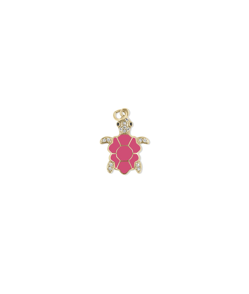 Wisdom turtle symbol colorful enamel diamond charm